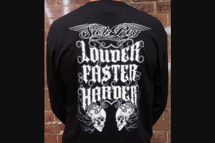Sick Boy Black "Louder Faster Harder" Men's Long Sleeve T-shirt