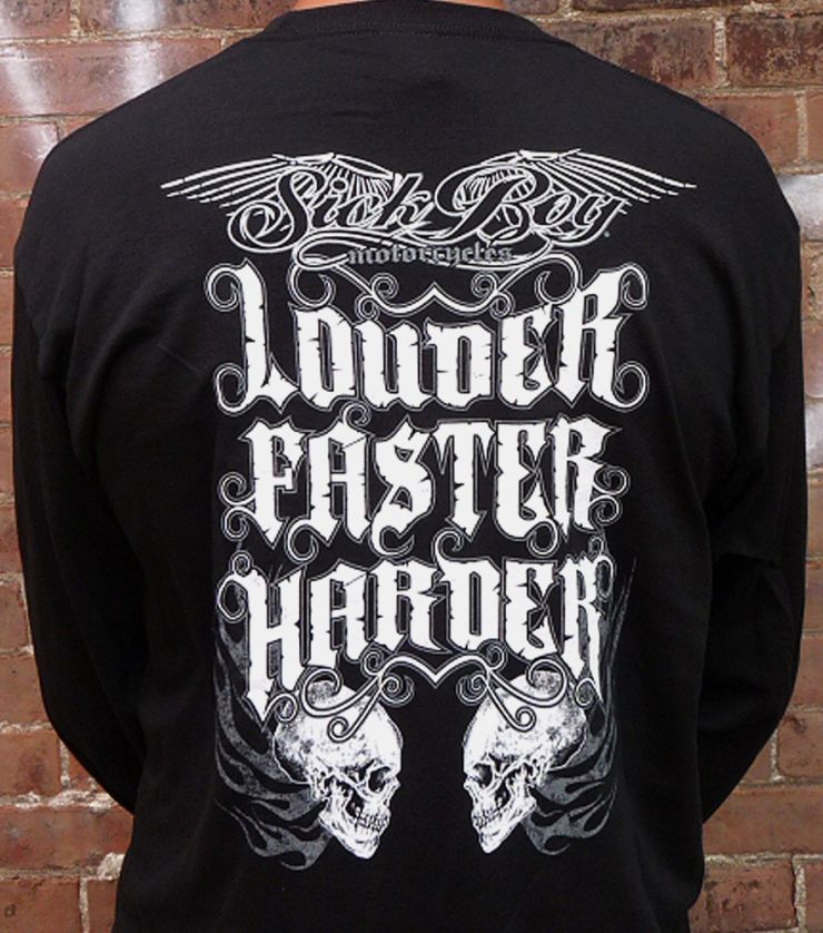 Sick Boy Black "Louder Faster Harder" Men's Long Sleeve T-shirt