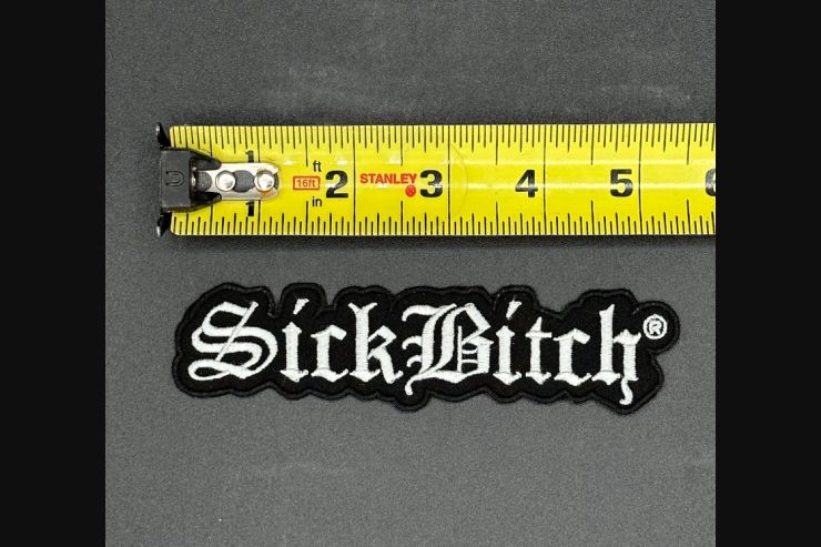 Small Silver Sick Bitch Patch