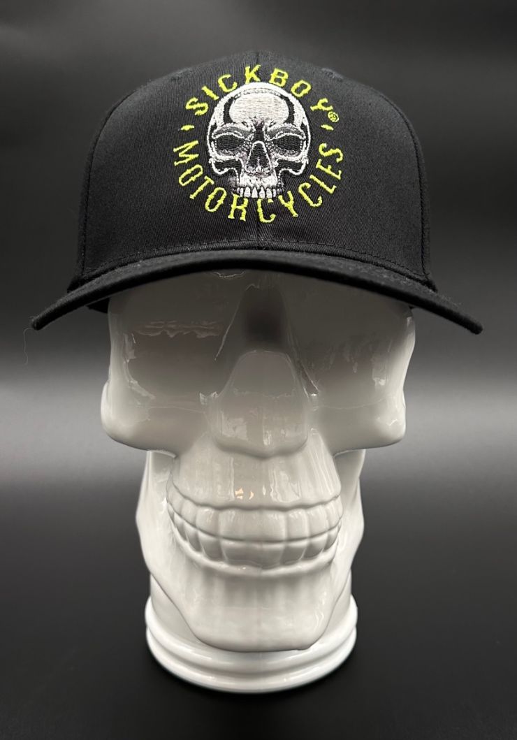 Green Skull Fitted Hat