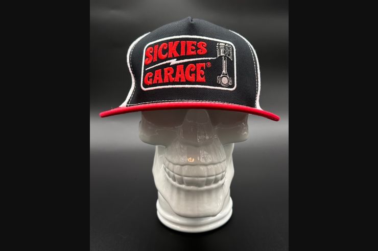 Sickies Garage  Red/Black Piston Flat Snapback