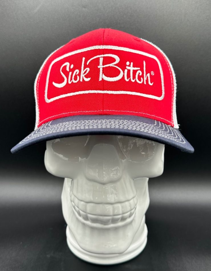 Sick Bitch Navy/Red  Snapback