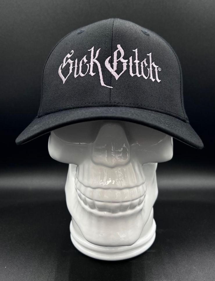 Sick Bitch black fitted baseball hat