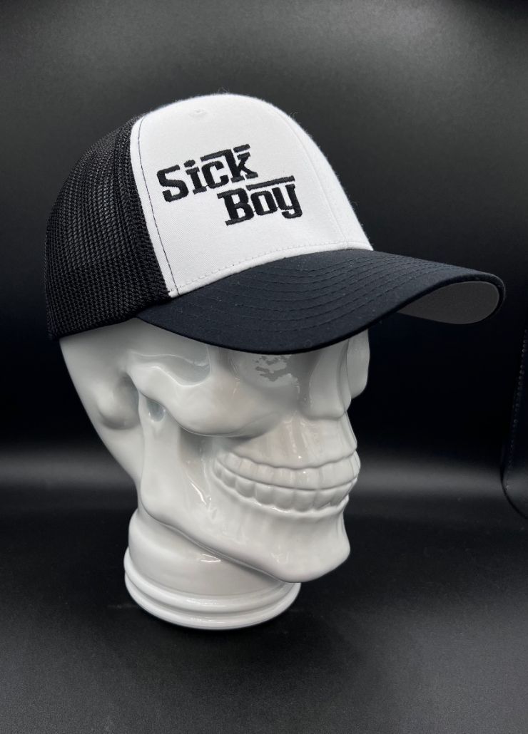 White on Black SIF fitted hat