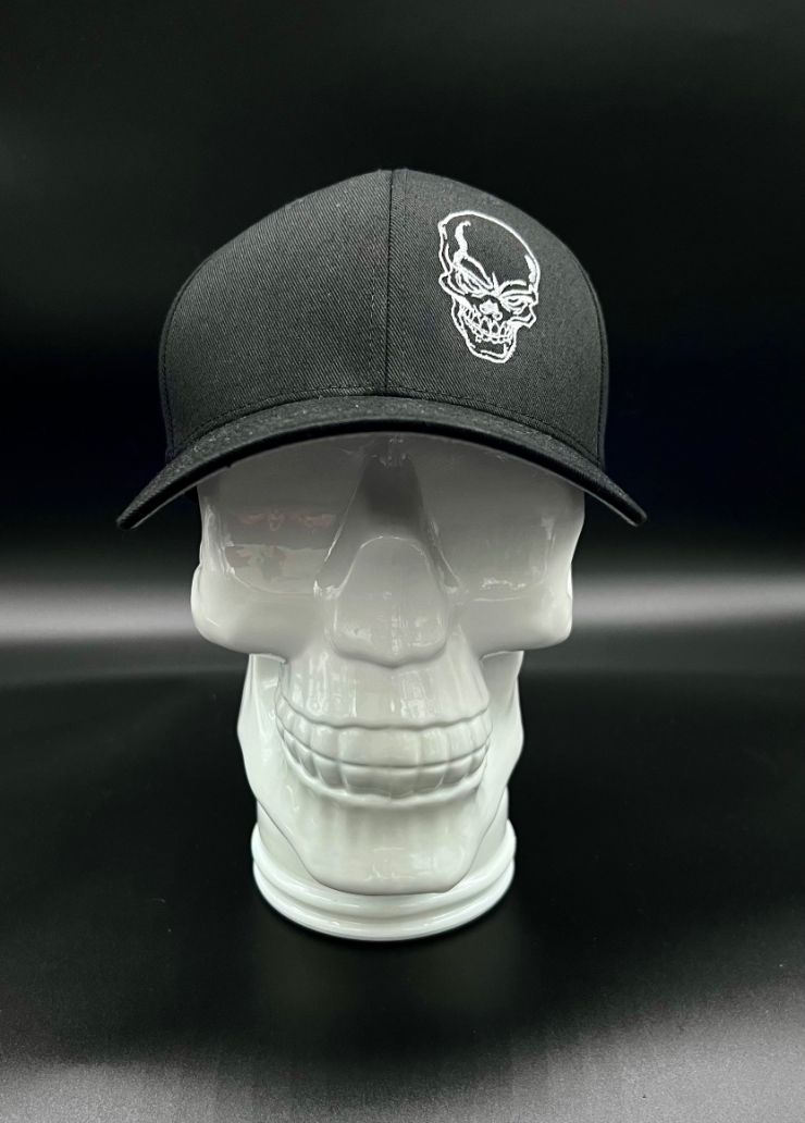 Black Live Fast Skull Fitted Hat