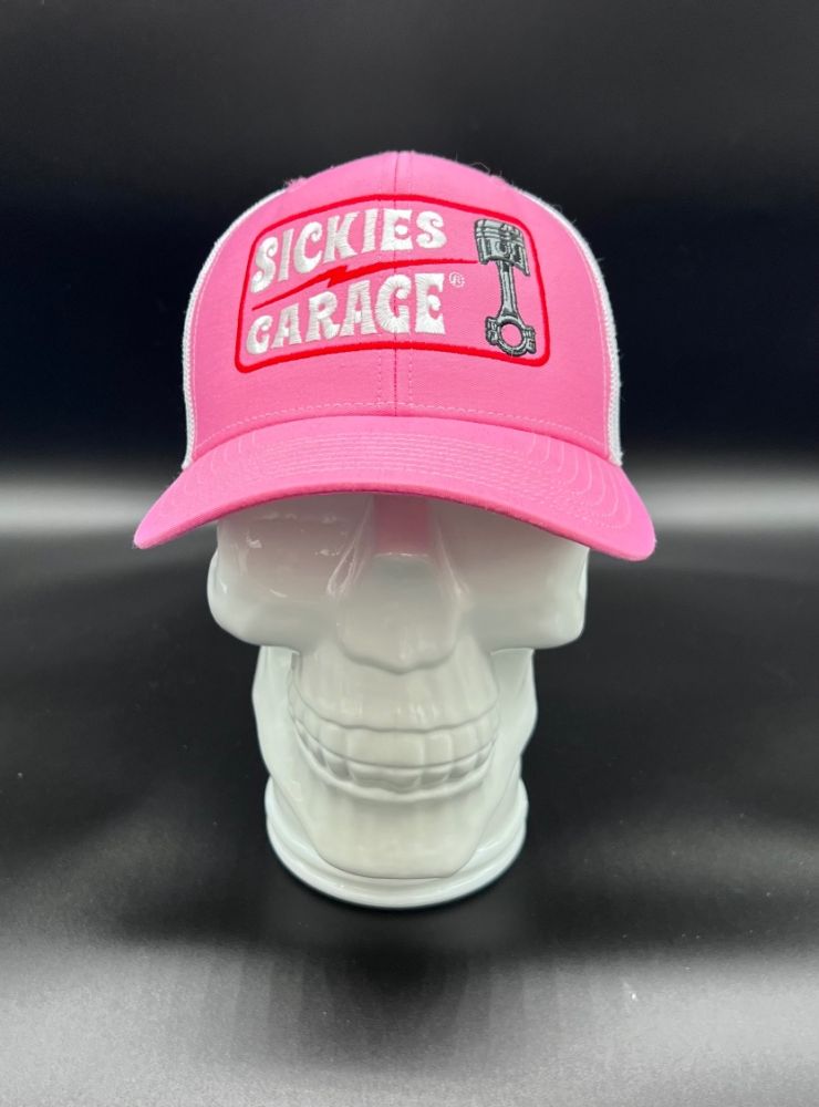 Curved Sickies Garage Pink/White Snapback Hat