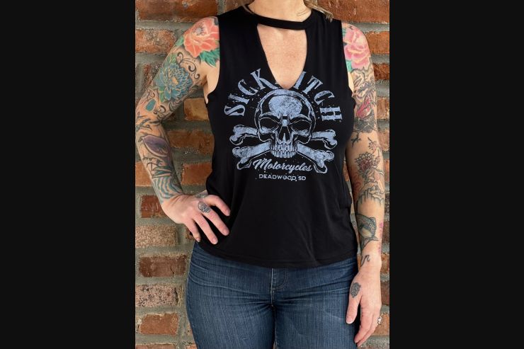 Ladies Sick Bitch Black Cut Neck Tank