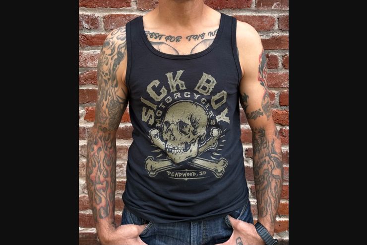 Black Sick Boy Tan Skull Tank
