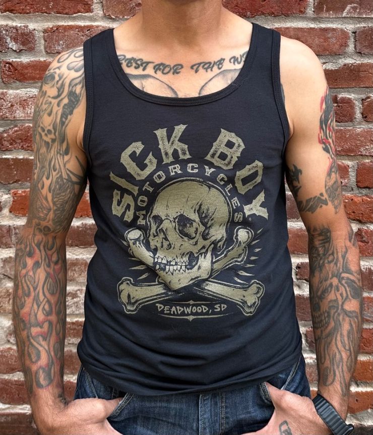 Black Sick Boy Tan Skull Tank
