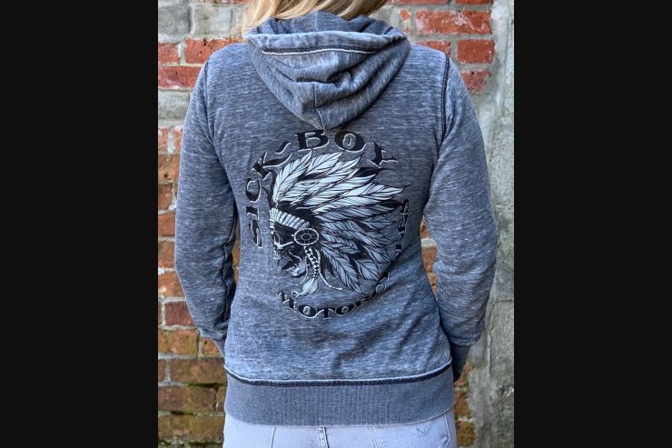 Ladies Grey Indian Hooded Sweat
