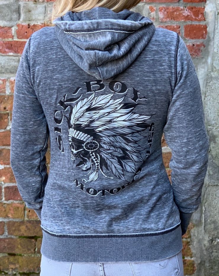 Ladies Grey Indian Hooded Sweat