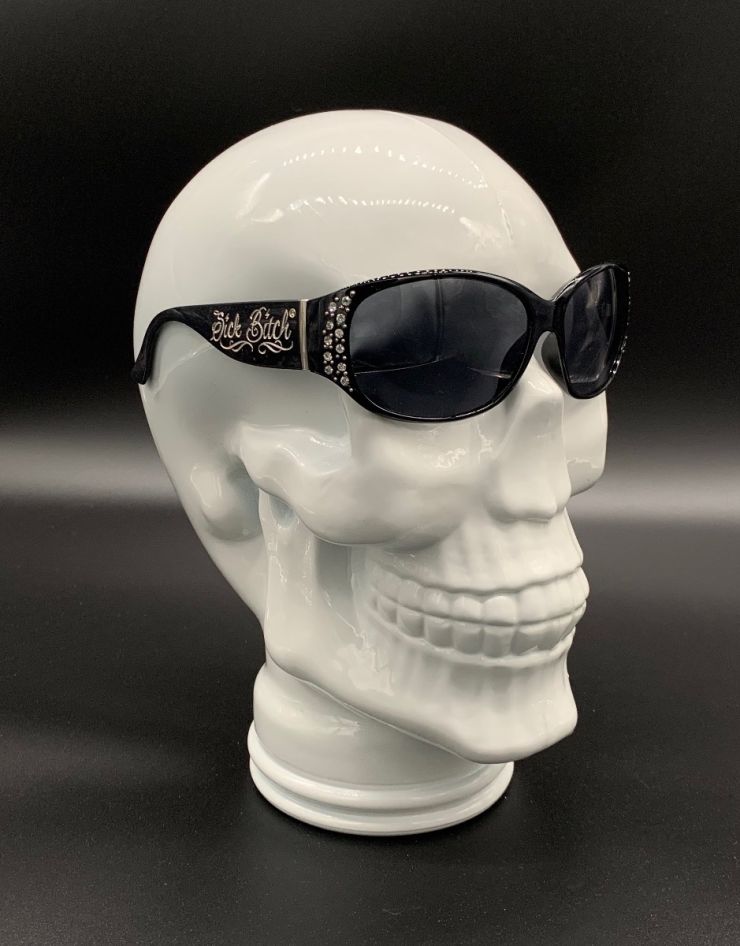 Sick Bitch Women's Sunglasses with Rhinestones