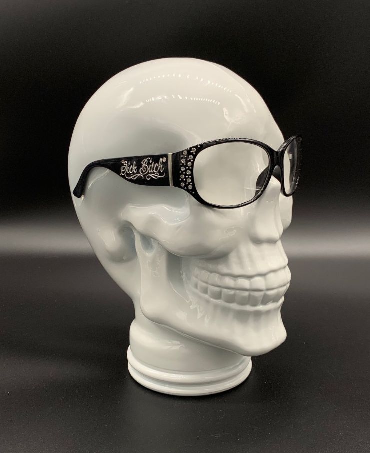 Sick Bitch Rhinestone Clear Sunglasses