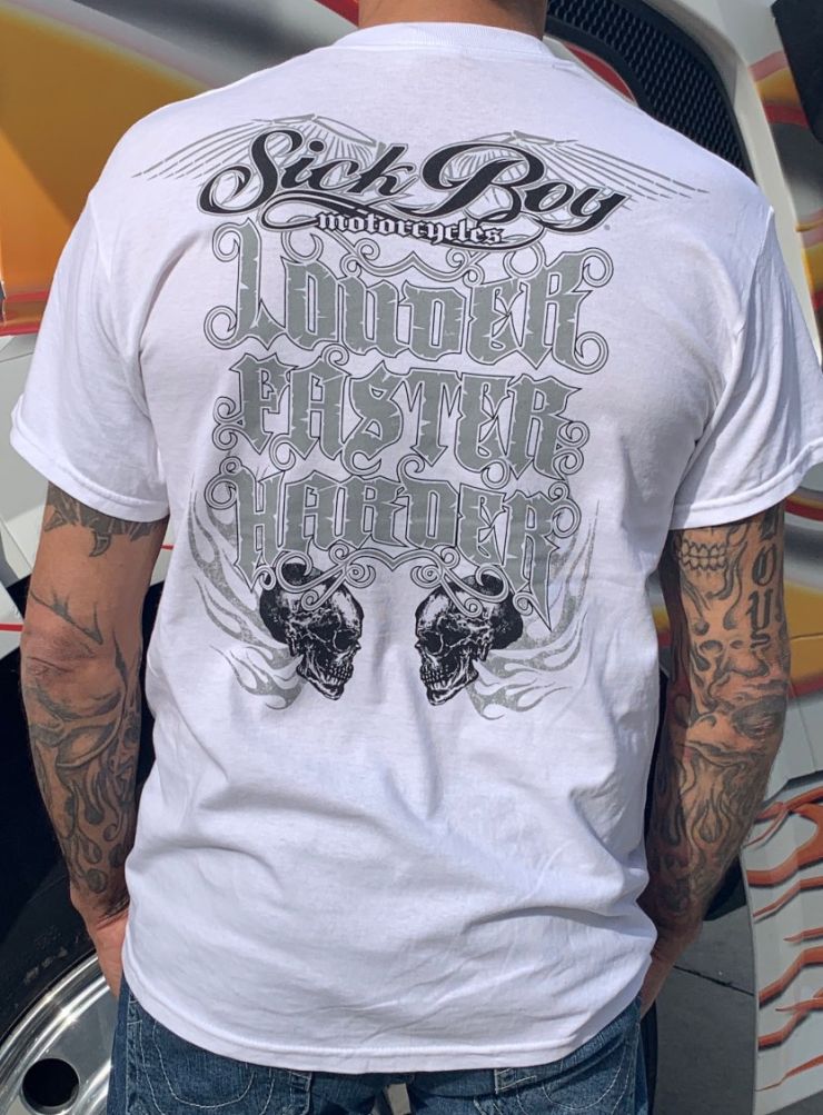 White Louder Faster Harder Tee