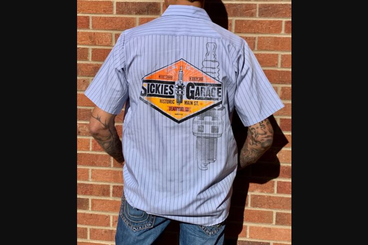  Sickies Light Blue Pinstripe Work Shirt