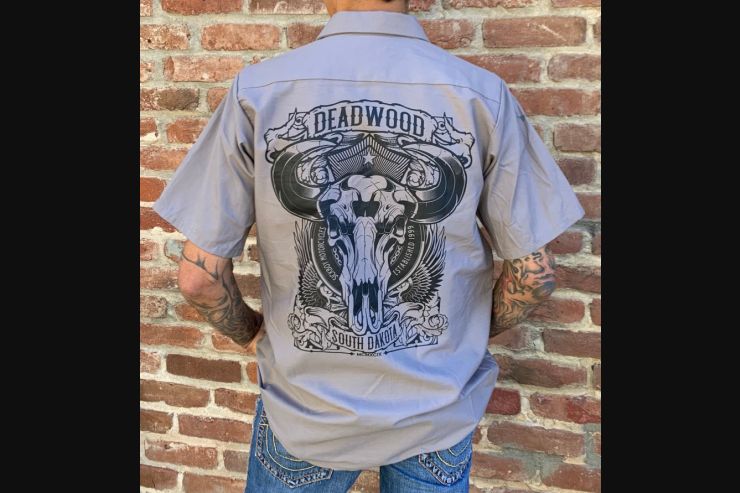 Grey Buffalo Skull Work Shirt