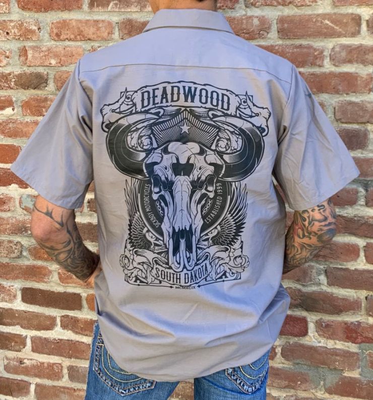 Grey Buffalo Skull Work Shirt