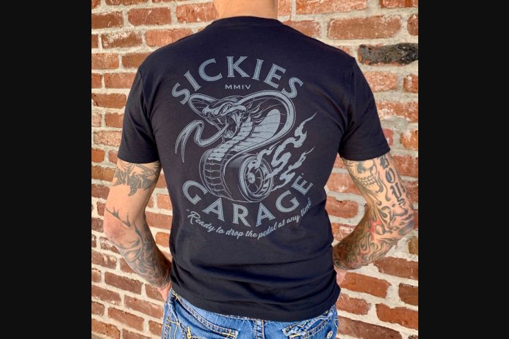 Black Sickies Garage Cobra Tee