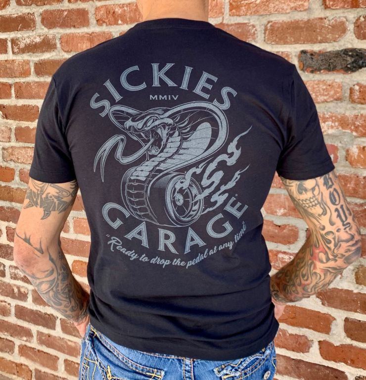 Black Sickies Garage Cobra Tee