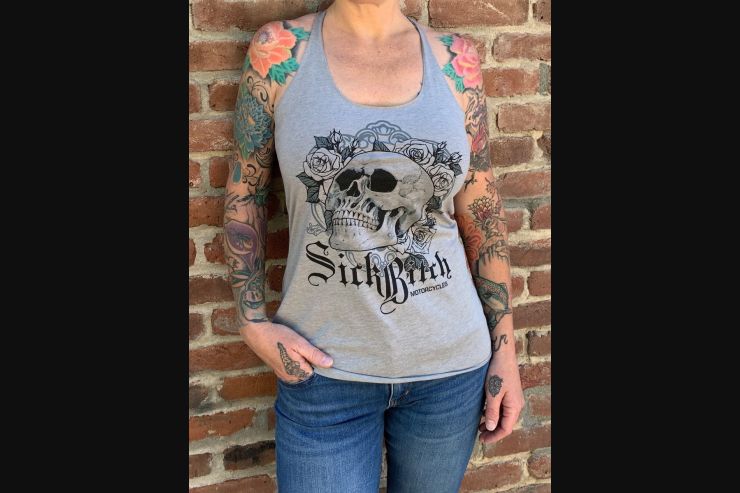 Sick Bitch Grey Skull Tank