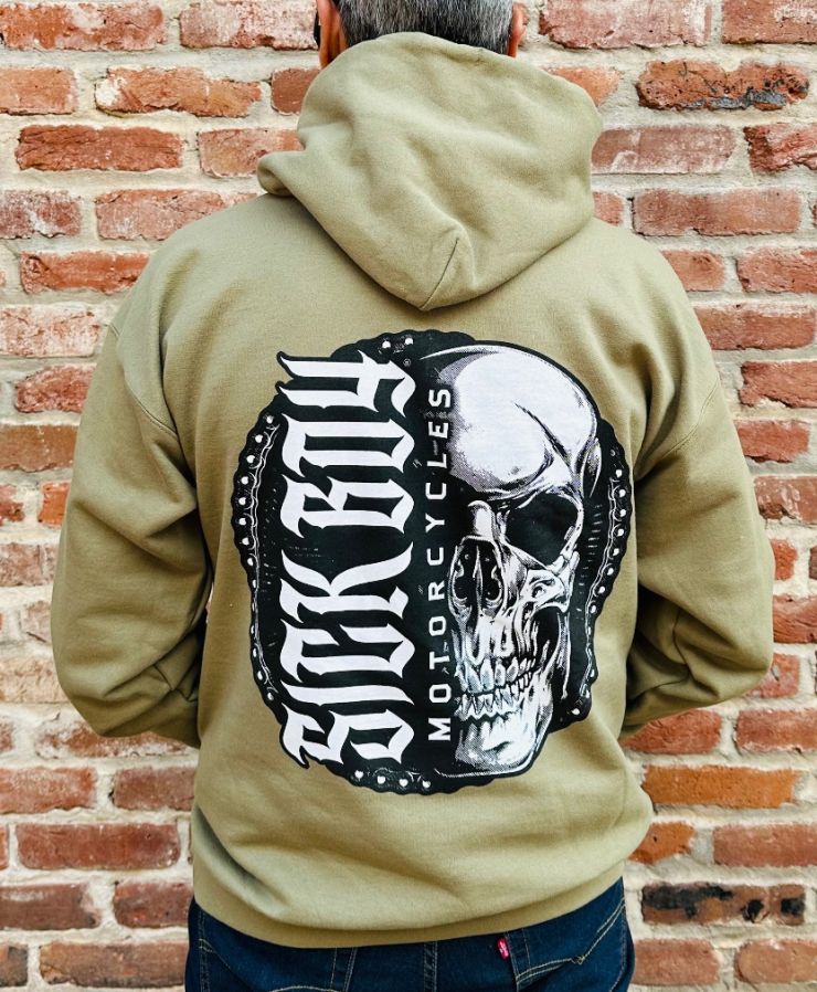 Green Faded Skull Hoodie