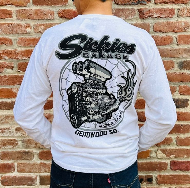 White Sickies Engine Long Sleeve