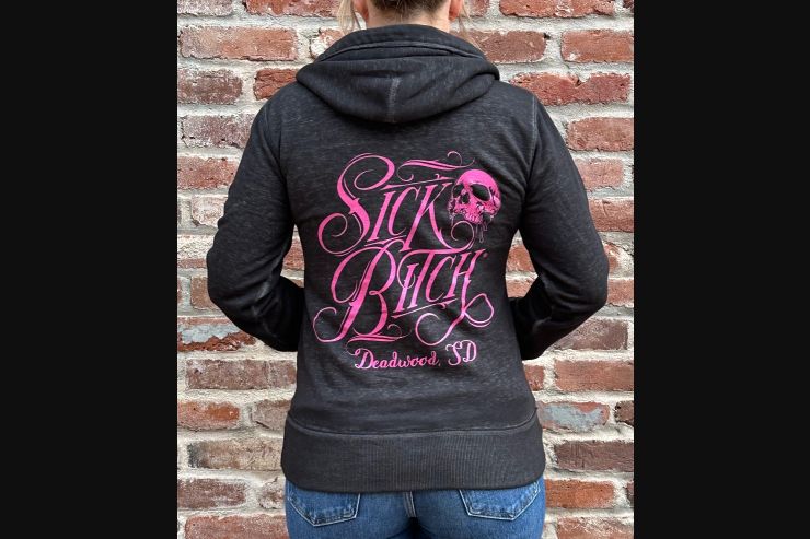 Sick Bitch Pink Skull Zen Hoodie