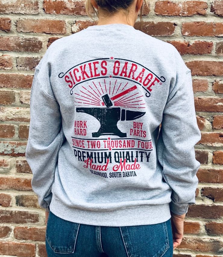 Heather Grey Work Hard Crew Sweat