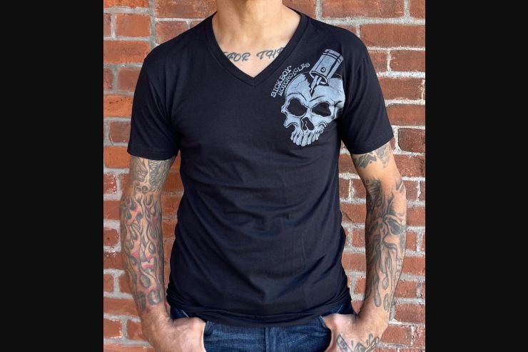 Black Fuel Fire V-Neck Tee