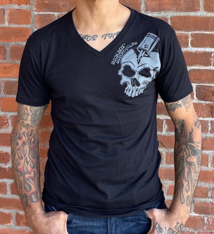 Black Fuel Fire V-Neck Tee