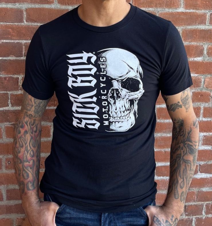 Black Faded Skull Tee
