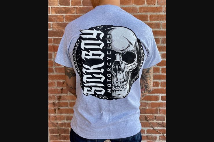 Heather Grey Faded Skull tee