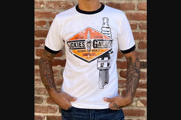 Men's Spark Plug Ringer Tee
