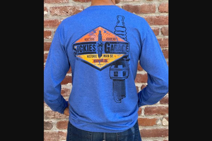 Sickies Garage Blue Spark Plug Long Sleeve