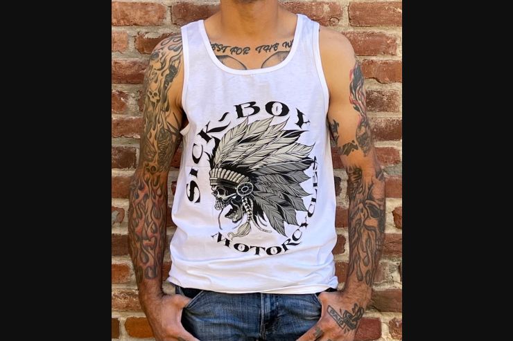 Men's White Indian Tank Top
