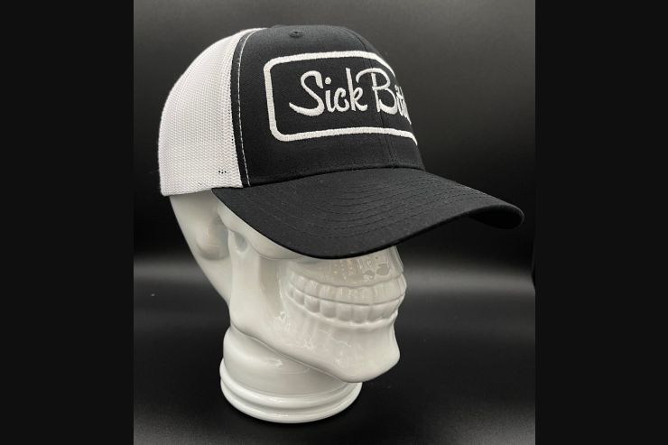Curved Sick Bitch Black/White Snapback 