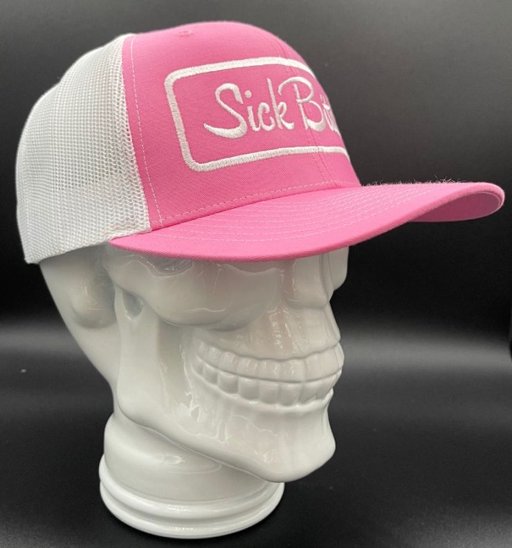 Sick Bitch Pink/White Curved Snapback