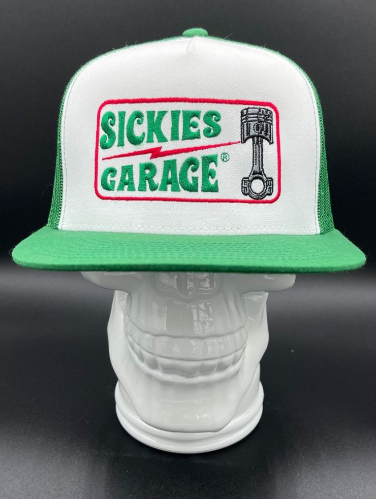 Green Sickies Garage Piston Flat Snapback