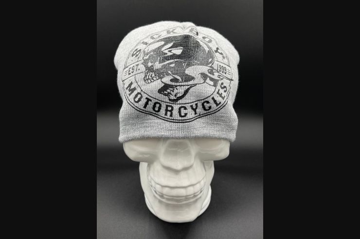 Grey anniversary printed knit hat