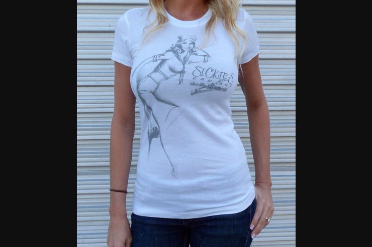 Ladies White Cam Tee