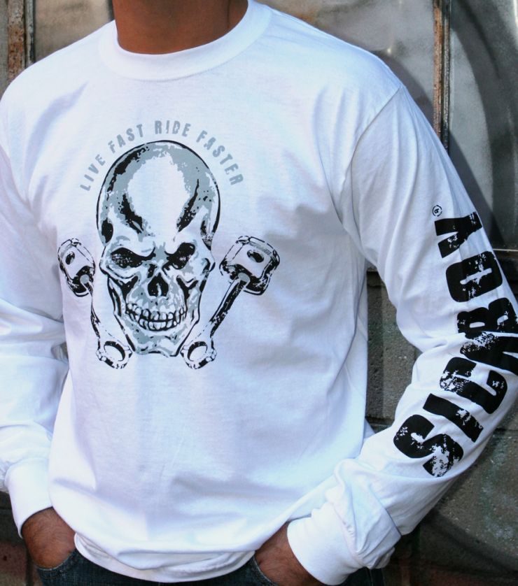 Sick Boy White "Live Fast, Ride Faster" Men's Long Sleeve T-shirt