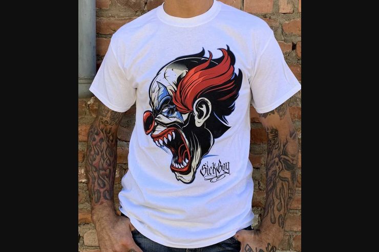 Sick Boy Motorcycles White Clown T-shirt