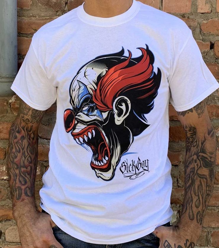 Sick Boy Motorcycles White Clown T-shirt
