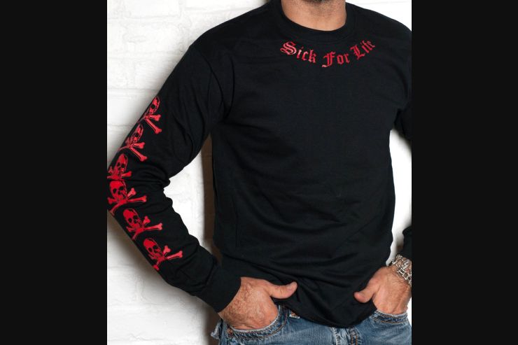 Sick Boy Black and Red "Sick For Life" Men's Long Sleeve T-shirt