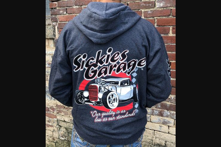 Sickies Garage Car Zip-Up Hooded Sweatshirt