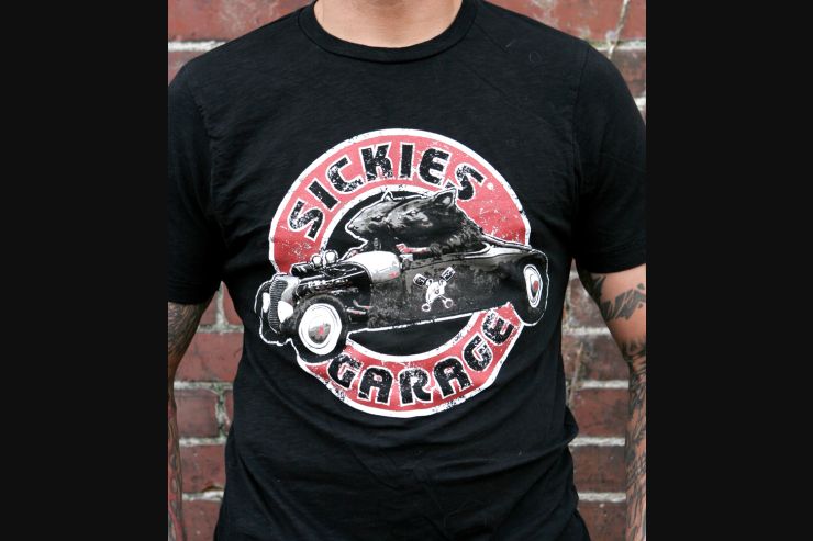 Sickies Black Rat and Hot Rod T-shirt