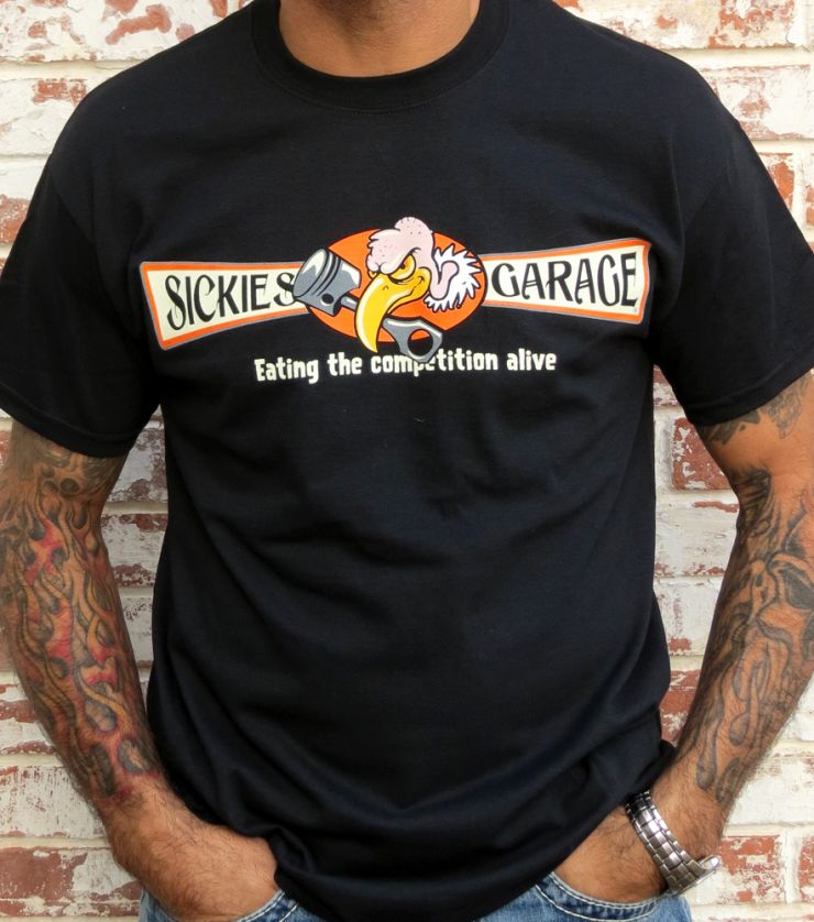 Sickies Garage Men's Black "Eating the Competition Alive" T-shirt