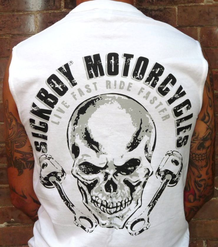 Sick Boy White "Live Fast, Ride Faster" Men's Sleeveless T-shirt